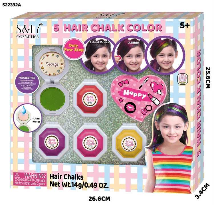 Sparkle And Gliter 5 Color Hair Chalks Set for kids in Kuwait